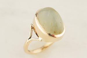 ANTIQUE EDWARDIAN c1900 CHRYSOBERYL CAT’S EYE RING 9ct GOLD
