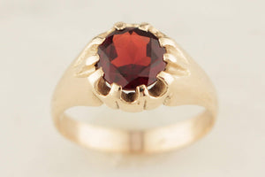 ANTIQUE EDWARDAIN c1910 1.7ct GARNET RING 9ct GOLD