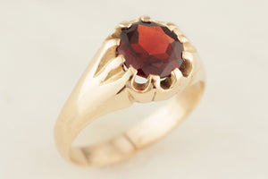 ANTIQUE EDWARDAIN c1910 1.7ct GARNET RING 9ct GOLD