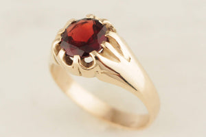 ANTIQUE EDWARDAIN c1910 1.7ct GARNET RING 9ct GOLD