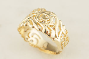 RETRO ESTATE FILIGREE RING 9ct GOLD