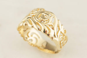 RETRO ESTATE FILIGREE RING 9ct GOLD
