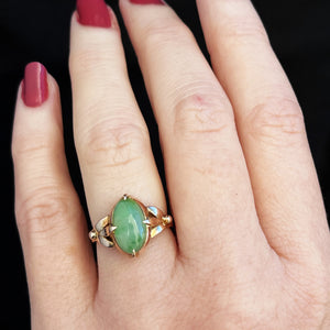 VINTAGE c1940's JADE RING 14ct GOLD