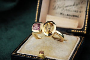 BESPOKE PINK SPINEL & ZIRCON RING 14ct GOLD