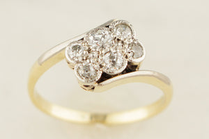ANTIQUE EDWARDIAN c1910 SIX STONE DIAMOND RING 18ct GOLD