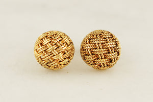 RETRO ITALIAN c1980’s EAR STUDS 18ct GOLD
