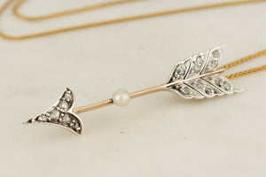 ANTIQUE GEORGIAN c1830 DIAMOND ARROW PENDANT