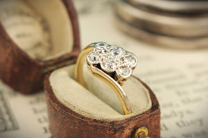 ANTIQUE EDWARDIAN c1910 SIX STONE DIAMOND RING 18ct GOLD