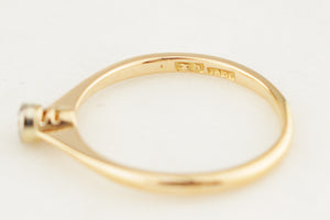 ANTIQUE AUSTRALIAN c1900 SOLITAIRE DIAMOND RING 18ct GOLD