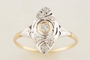 ART DECO c1920 .20ct DIAMOND RING 18ct GOLD