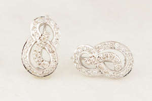 CONTEMPORARY .54ct DIAMOND EARRINGS 14ct WHITE GOLD