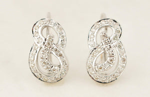 CONTEMPORARY .54ct DIAMOND EARRINGS 14ct WHITE GOLD