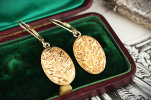 ANTIQUE VICTORIAN 1898 15ct GOLD EARRINGS