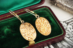 ANTIQUE VICTORIAN 1898 15ct GOLD EARRINGS