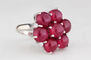 CONTEMPORARY ITALIAN RUBY & DIAMOND RING 18ct GOLD