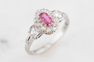 ANTIQUE EDWARDIAN RUBY & DIAMOND RING 18ct GOLD & PLATINUM