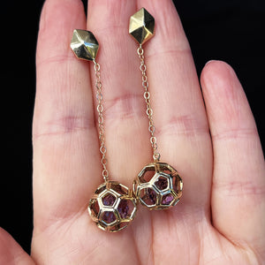 RETRO AMETHYST EARRINGS 9ct GOLD