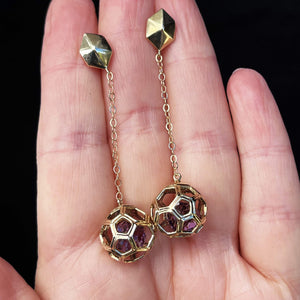 RETRO AMETHYST EARRINGS 9ct GOLD
