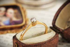 ANTIQUE AUSTRALIAN c1900 SOLITAIRE DIAMOND RING 18ct GOLD