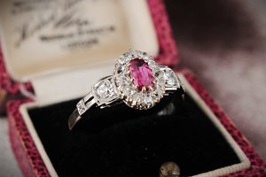 ANTIQUE EDWARDIAN RUBY & DIAMOND RING 18ct GOLD & PLATINUM