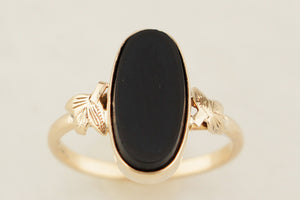 ANTIQUE AUSTRALIAN c1920 ONYX RING 9ct GOLD