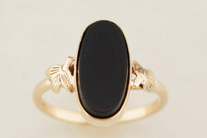 ANTIQUE AUSTRALIAN c1920 ONYX RING 9ct GOLD