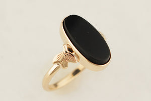 ANTIQUE AUSTRALIAN c1920 ONYX RING 9ct GOLD