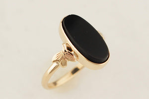 ANTIQUE AUSTRALIAN c1920 ONYX RING 9ct GOLD