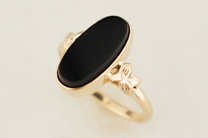 ANTIQUE AUSTRALIAN c1920 ONYX RING 9ct GOLD