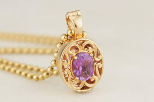 ANTIQUE EDWARDIAN c1910 AMETHYST ENHANCER PENDANT 9ct GOLD