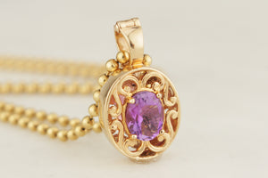 ANTIQUE EDWARDIAN c1910 AMETHYST ENHANCER PENDANT 9ct GOLD