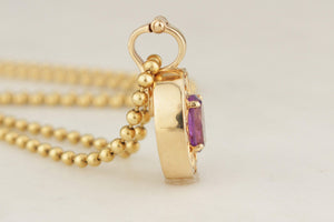 ANTIQUE EDWARDIAN c1910 AMETHYST ENHANCER PENDANT 9ct GOLD
