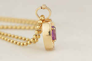 ANTIQUE EDWARDIAN c1910 AMETHYST ENHANCER PENDANT 9ct GOLD