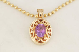 ANTIQUE EDWARDIAN c1910 AMETHYST ENHANCER PENDANT 9ct GOLD
