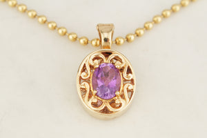 ANTIQUE EDWARDIAN c1910 AMETHYST ENHANCER PENDANT 9ct GOLD