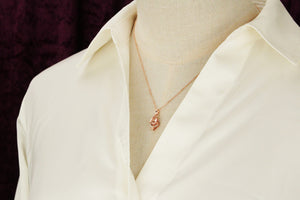 MODERN MORGANITE & DIAMOND PENDANT & CHAIN ON 9CT ROSE GOLD