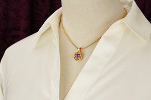 ANTIQUE EDWARDIAN c1910 AMETHYST ENHANCER PENDANT 9ct GOLD