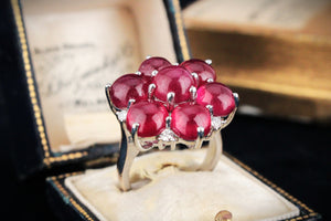 CONTEMPORARY ITALIAN RUBY & DIAMOND RING 18ct GOLD