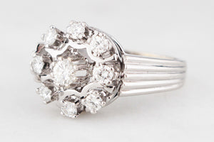 VINTAGE c1940's .80ct DIAMOND CLUSTER RING 14ct GOLD