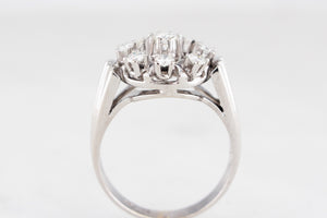 VINTAGE c1940's .80ct DIAMOND CLUSTER RING 14ct GOLD