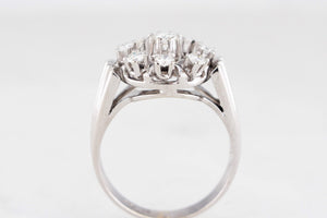 VINTAGE c1940's .80ct DIAMOND CLUSTER RING 14ct GOLD
