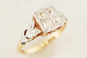 ANTIQUE AUSTRALIAN c1915 .40ct DIAMOND RING PLATINUM & 18ct GOLD