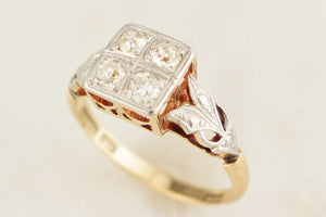 ANTIQUE AUSTRALIAN c1915 .40ct DIAMOND RING PLATINUM & 18ct GOLD