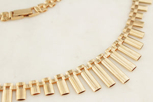 VINTAGE MID CENTURY 20g 9ct GOLD FRINGE NECKLACE