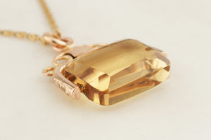 ANTIQUE 1922 CITRINE FOB SPINNER 9ct GOLD