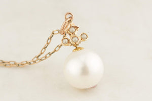 ANTIQUE c1920’s PEARL PENDANT 9ct GOLD