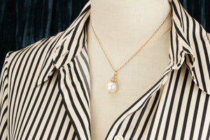 ANTIQUE c1920’s PEARL PENDANT 9ct GOLD