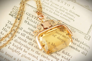 ANTIQUE 1922 CITRINE FOB SPINNER 9ct GOLD