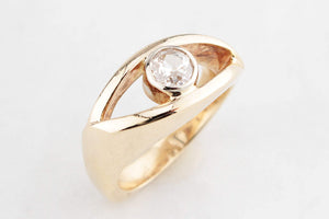 MID-CENTURY .55ct CHAMPAGNE DIAMOND RING 14ct GOLD