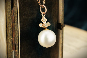 ANTIQUE c1920’s PEARL PENDANT 9ct GOLD